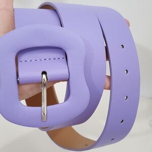 Vintage 80's Lavender High Waist Belt with Big Buckle